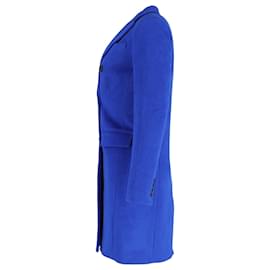 Michael Kors-Abrigo Michael Kors con botonadura forrada en lana azul-Azul