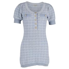 LoveShackFancy-LOVESHACKFANCY Sailor Lurex® Tweed Strick-Minikleid aus hellblauem Nylon-Blau,Hellblau