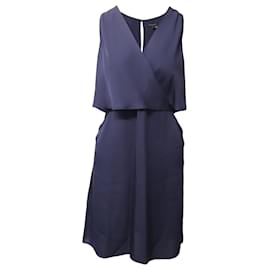 Theory-Theory Osteen Sleeveless Dress in Navy Blue Silk-Blue,Navy blue