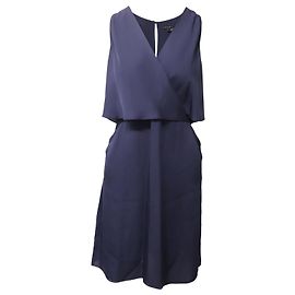 Vestido Theory Osteen sem mangas em seda azul marinho Azul Azul marinho