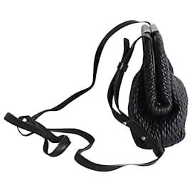 Bottega Veneta-Bottega Veneta Point Top Handle Bag in Black Leather-Black