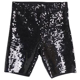 Céline Short cycliste brodé à sequins Celine en coton noir Noir