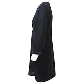 Ba&Sh-Ba&sh Long-Sleeve Velvet Mini Dress in Black Velvet-Black