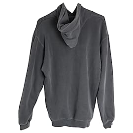 Balenciaga-Felpa con cappuccio stampata Balenciaga in cotone grigio-Grigio