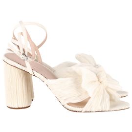 Loeffler Randall Sandales à nœud plissé Camellia en polyester crème Blanc Écru
