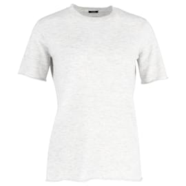 Joseph-Joseph Melange Crewneck T-shirt in Light Grey Recycled Wool-Grey