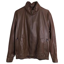 Ermenegildo Zegna-Zegna Sport Biker Jacket in Brown Leather-Brown