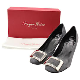 Roger Vivier-Sapatos Roger Vivier Belle em camurça cinza-Cinza