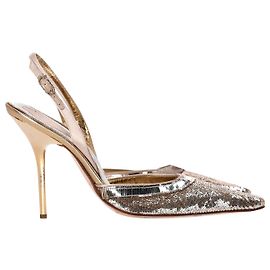 Rene Caovilla Décolleté slingback con paillettes René Caovilla in pelle dorata D'oro