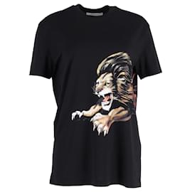 Givenchy-T-shirt oversize à imprimé lion Givenchy en coton noir-Noir