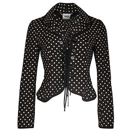 Moschino Polka-Dot Taillierter Blazer aus schwarzem Polyester Andere