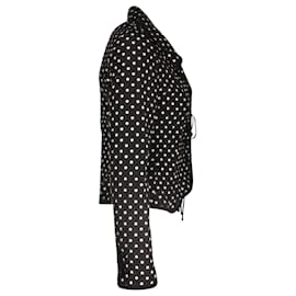 Moschino-Moschino Polka-Dot Taillierter Blazer aus schwarzem Polyester-Andere