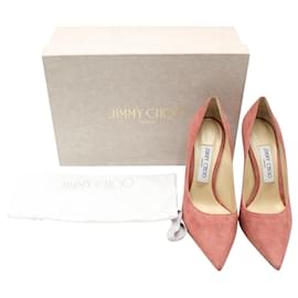 Jimmy Choo-Zapatos de salón Jimmy Choo Love en ante rosa-Rosa