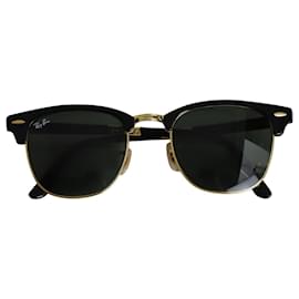 Ray-Ban-Ray Ban Clubmaster klassische Sonnenbrille aus schwarzem Acetat-Schwarz