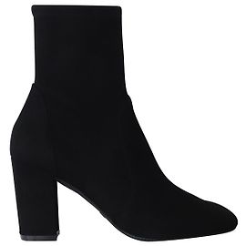 Stuart Weitzman Yuliana 80 Ankle Boots in Black Suede  Black