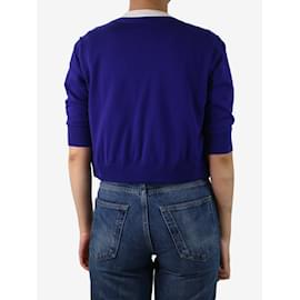 Akris-Purple single-button cardigan - size UK 10-Purple