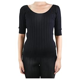 The row-Black scoop neck knit top - size M-Black