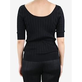 The row-Blusa de tricô preta com gola redonda - tamanho M-Preto