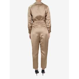 Autre Marque-Neutral belted satin jumpsuit - size UK 10-Other