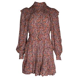 Ulla Johnson Minivestido Luna com cinto e babados com estampa floral em seda multicolorida Outro