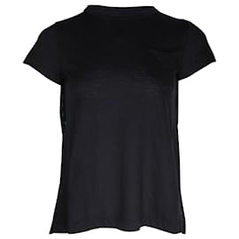 Sacai-T-shirt Sacai avec détail au dos en lin noir-Autre