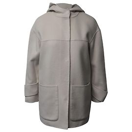 Pinko Kapuzenmantel aus cremefarbenem Polyester Weiß Roh