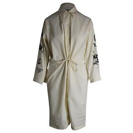 Prada Printed Chambray-Canvas Jumpsuit In White Cotton White Cream