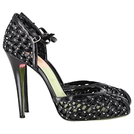 Christian Louboutin-Christian Louboutin Mrs High Heel Pumps in Black Leather-Black