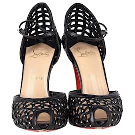 Christian Louboutin-Christian Louboutin Mrs High Heel Pumps in Black Leather-Black