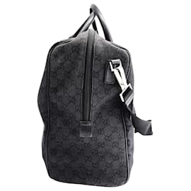 Gucci-Gucci GG Monogram Weekender Duffle Bag in Black Nylon Canvas-Black