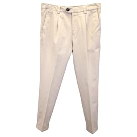 Brunello Cucinelli-Brunello Cucinelli Pantalones Leisure Fit de algodón beige-Beige