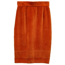 Falda lápiz Moschino en terciopelo de algodón naranja Naranja