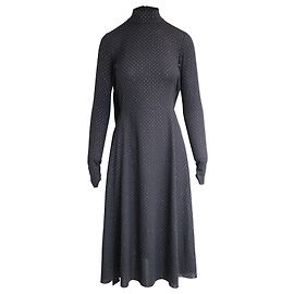 Marc Jacobs Glittered Polka Dot Midi Dress In Black Polyester Black