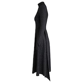 Marc Jacobs-Marc Jacobs Glittered Polka Dot Midi Dress In Black Polyester-Black