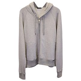 Sudadera con capucha y cremallera frontal Tom Ford en algodón gris Gris