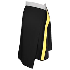 Loewe-Loewe Wrap Midi Skirt in Black Wool-Black