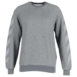 Off White-Off-White Arrows Crewneck Sweatshirt in Grey Cotton-Grey