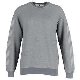 Off White Off-White Arrows Rundhals-Sweatshirt aus grauer Baumwolle Grau