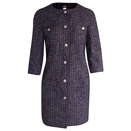 Giacca da sera lunga Chanel in tweed di poliestere multicolor Altro Stampa python