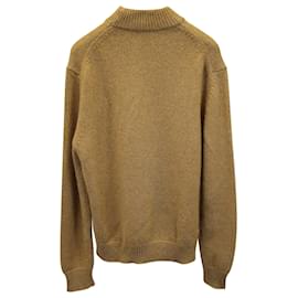 Tom Ford-Tom Ford Mock-Neck Knit Sweater in Brown Cashmere and Wool-Brown