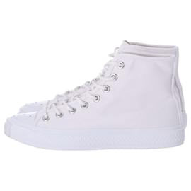 Acne-Acne Studios Ballow High-top Sneakers in White Cotton Canvas-White