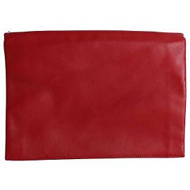 Céline Celine Soft Trio Rolld Clutch aus rotem Leder Rot
