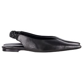 Anine Bing Tara Slingback-Flats aus schwarzem Leder Schwarz