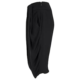 Gucci-Gucci Knielange Shorts mit tiefem Beinausschnitt aus schwarzer Seide-Schwarz