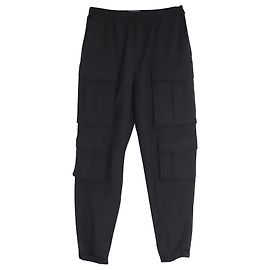 Prada-Cargohose mit elastischem Bund aus schwarzer Schurwolle Schwarz