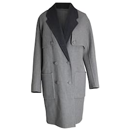 Alexander Wang-Alexander Wang Reversible Double-Breasted Coat in Grey Virgin Wool-Grey
