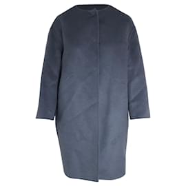 Prada-Prada Cocoon Coat in Blue Virgin Wool-Blue