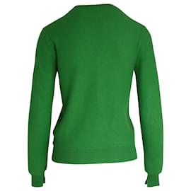 Céline-Jersey con cuello redondo Celine en lana verde-Verde