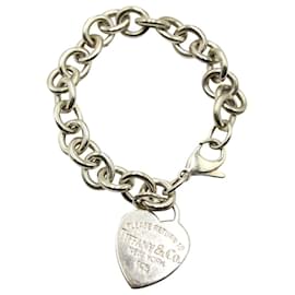 Tiffany & Co-Tiffany & Co. Return to Tiffany Heart Tag Charm Bracelet in Sterling Silver -Silvery,Metallic