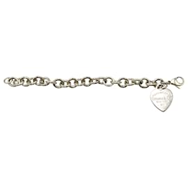 Tiffany & Co-Tiffany & Co. Return to Tiffany Heart Tag Charm Bracelet in Sterling Silver -Silvery,Metallic